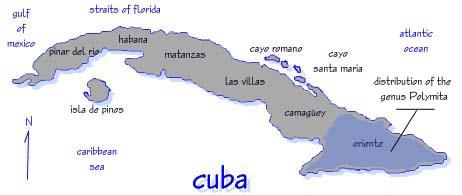 cuba map polymitas